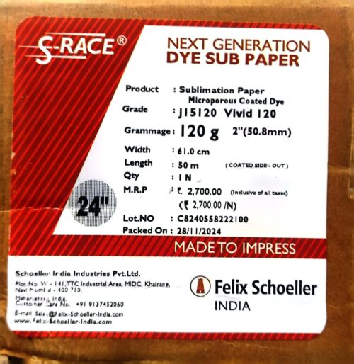 S Race Sublimation Paper Roll 24 Inch GSM -120 G
